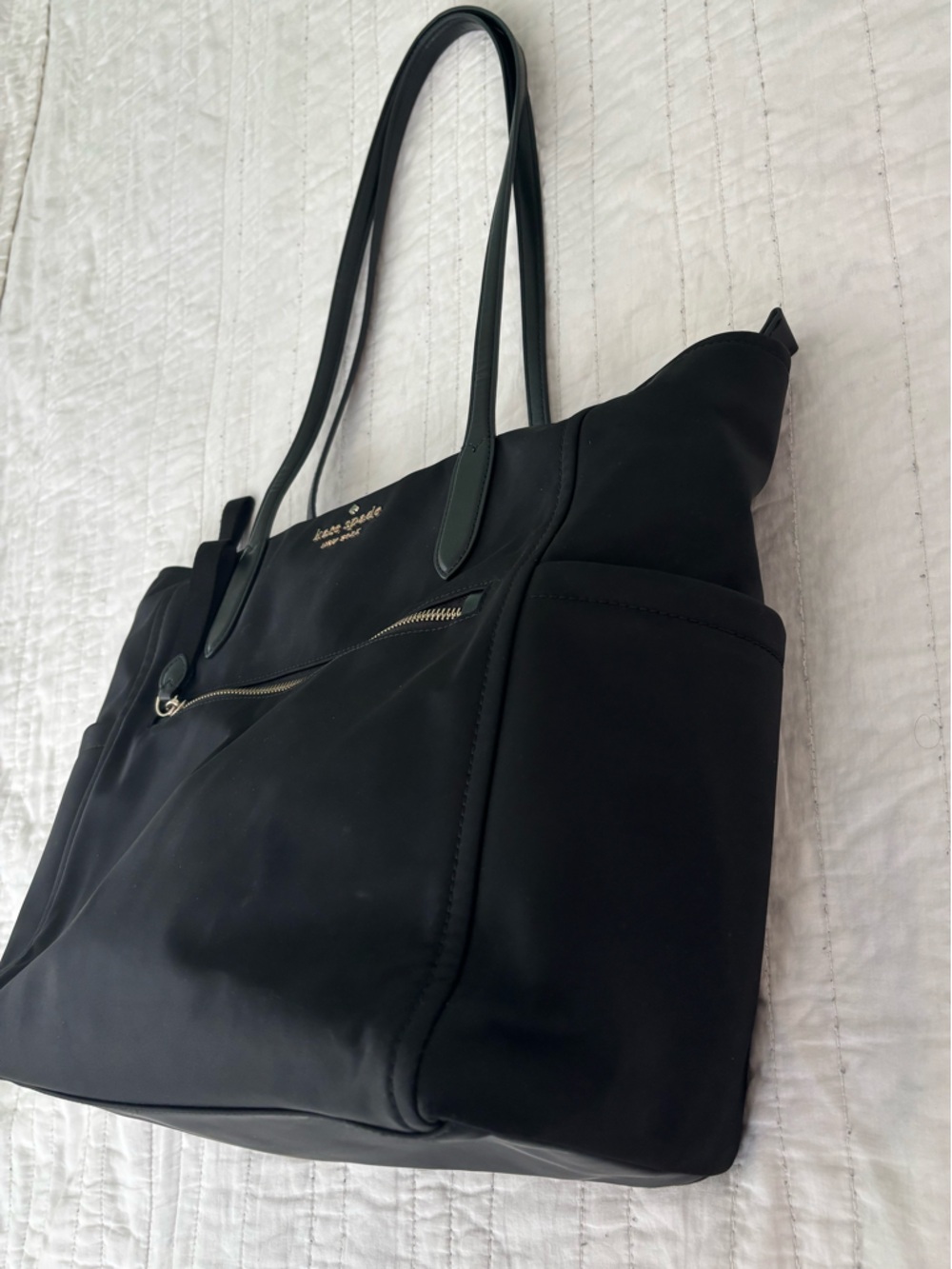 Kate Spade Chelsea Black Nylon Tote Bag with Multiple Pockets - Picture 3 of 14
